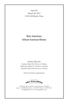 Rare Americana African-American History