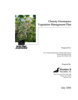 Cheasty Greenspace Vegetation Management Plan