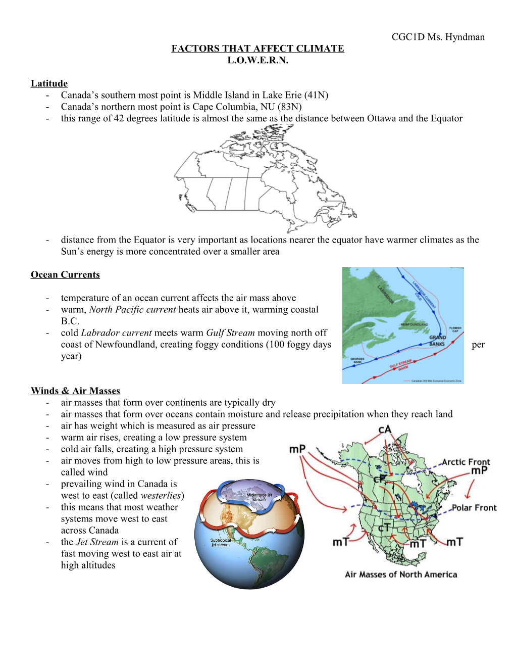 Factors That Affect Climate