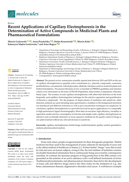Recent Applications of Capillary Electrophoresis in the Determination of Active Compounds in Medicinal Plants and Pharmaceutical Formulations