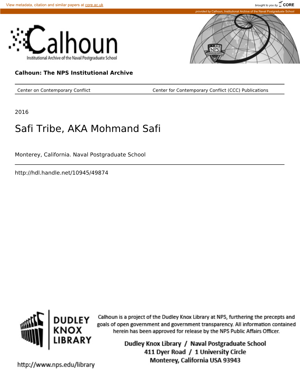 Safi Tribe, AKA Mohmand Safi