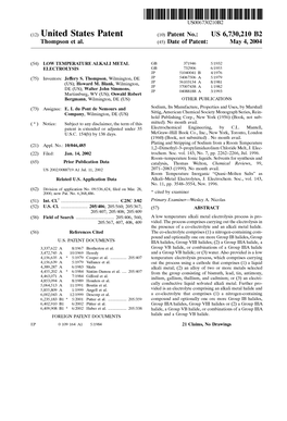 (12) United States Patent (10) Patent No.: US 6,730,210 B2 Thompson Et Al