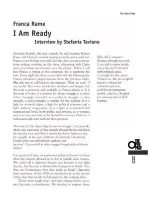 I Am Ready Interview by Stefania Taviano
