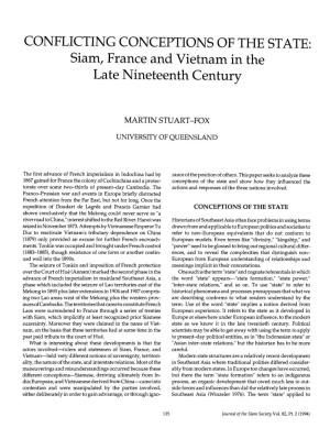 CONFLICTING CONCEPTIONS of the STATE: Siam, France and Vietnam in the Late Nineteenth Century
