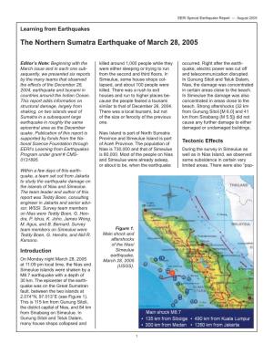 The Northern Sumatra Earthquake of March 28, 2005