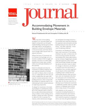 Accommodating Movement in Building Envelope Materials