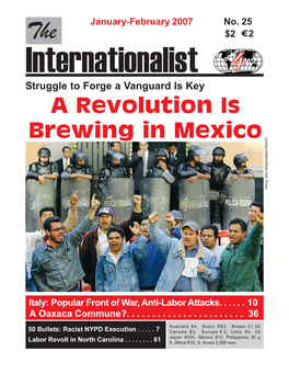 Internationalist Struggle to Forge a Vanguard Is Key a Revolution Is