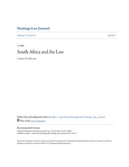 South Africa and the Law Graham Douthwaite