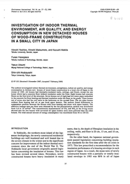 Investigation of Indoor Thermal Environment, Air Quality, and Energy Consumption in New Detached Houses of Wood-Frame Construction in a Small City in Japan