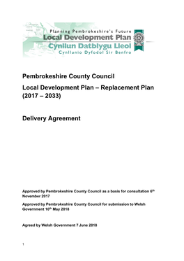 Pembrokeshire County Council Local Development Plan – Replacement Plan (2017 – 2033)
