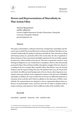 Heroes and Representations of Masculinity in Thai Action Films
