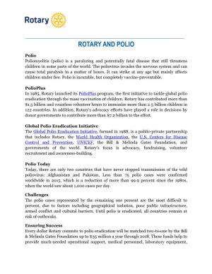 Rotary and Polio Factsheet