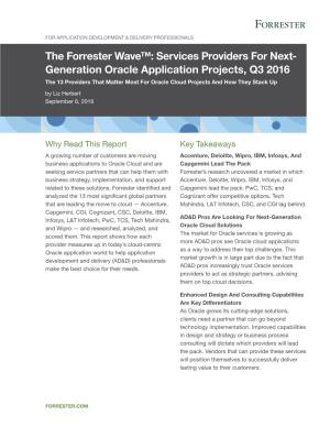 The Forrester Wave™: Services Providers for Next