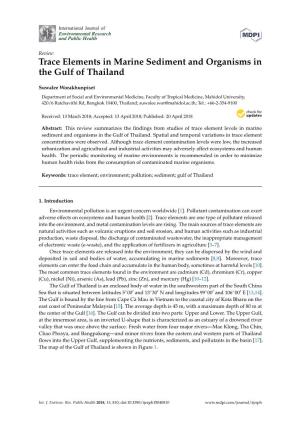 Trace Elements in Marine Sediment and Organisms in the Gulf of Thailand