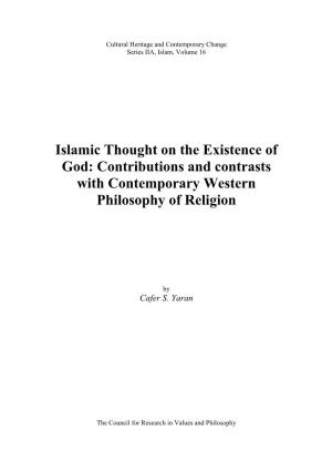 Islamic Thought on the Existence of God: Contributions and Contrasts with Contemporary Western Philosophy of Religion