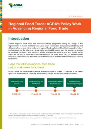 Regional Food Trade: AGRA's Policy Work in Advancing Regional Food