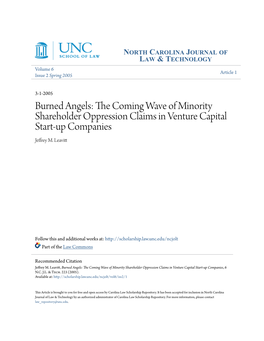 The Coming Wave of Minority Shareholder Oppression Claims in Venture Capital Start-Up Companies, 6 N.C