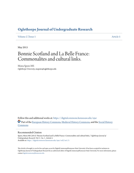 Bonnie Scotland and La Belle France: Commonalites and Cultural Links