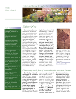 Research Notes for Land Managers