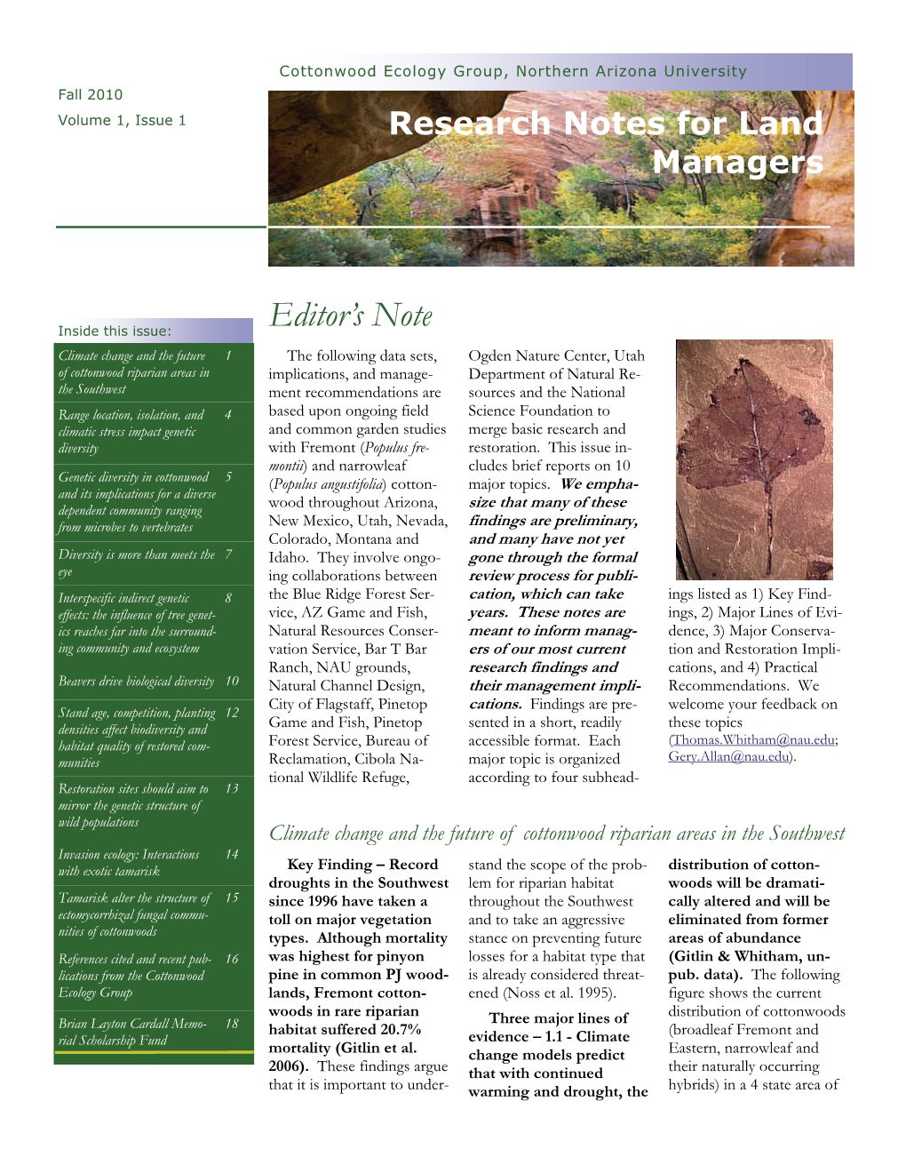 Research Notes for Land Managers