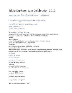 Eddie Durham Jazz Celebration 2012 Doug Lawrence Count Basie Orchestra -- Saxophonist
