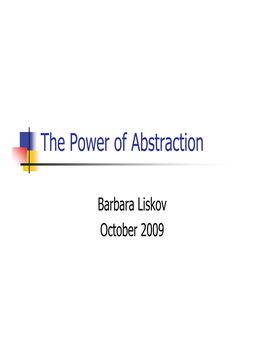 The Power of Abstraction
