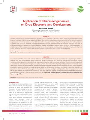 Application of Pharmacogenomics on Drug Discovery and Development