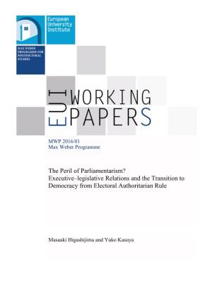 Executive–Legislative Relations and the Transition to Democracy from Electoral Authoritarian Rule