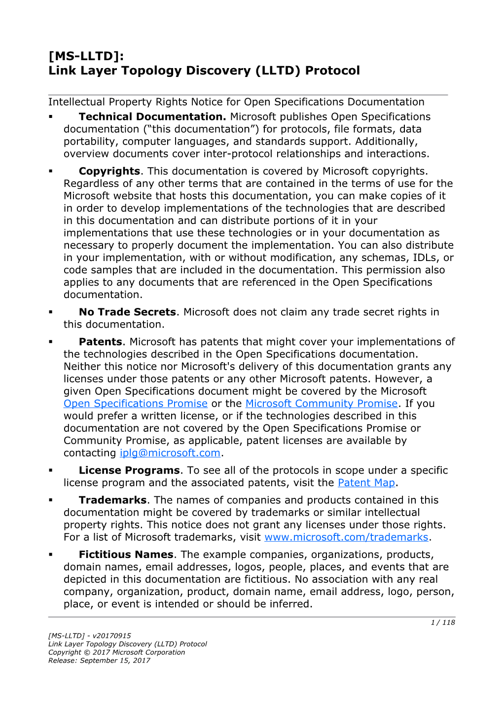 Link Layer Topology Discovery (LLTD) Protocol