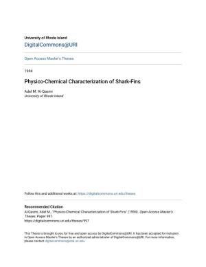 Physico-Chemical Characterization of Shark-Fins