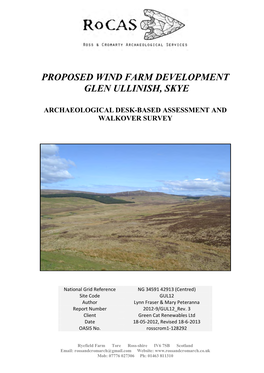 Proposed Wind Farm Development Glen Ullinish, Skye