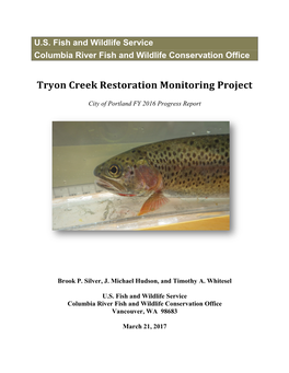 Tryon Creek Restoration Monitoring Project