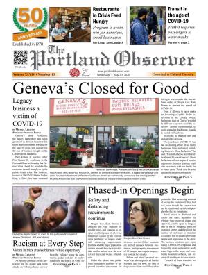 Geneva's Closed for Good