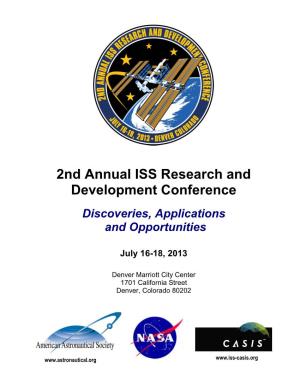 2Nd Annual ISS Research and Development Conference