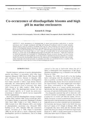 CO-Occurrence of Dinoflagellate Blooms and High Ph in Marine Enclosures