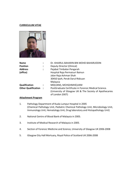 Dr. KHAIRUL BAHARIN BIN MOHD BAHARUDDIN Position