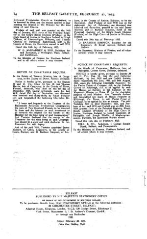 The Belfast Gazette, February 22, 1935