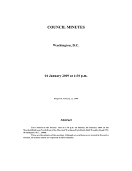 American Mathematical Society Council Minutes
