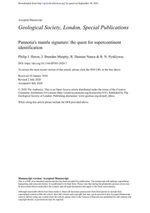 Pannotia's Mantle Signature: the Quest for Supercontinent Identification