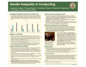 Gender Inequality in Conducting Cassandra Venske  Faculty Mentor: Dr