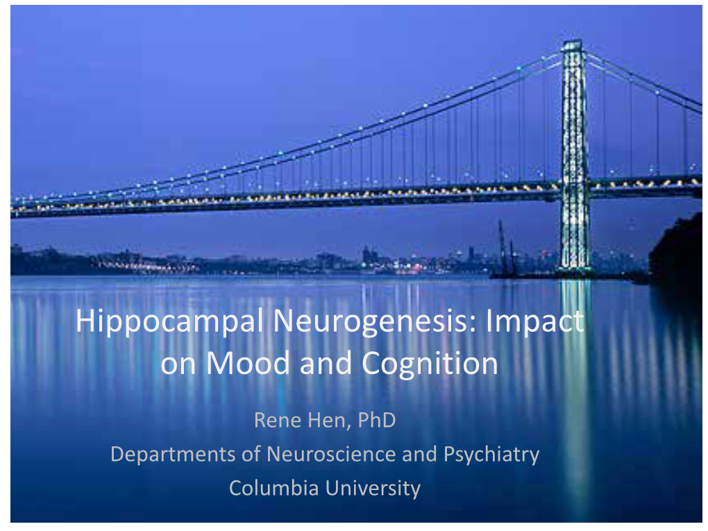 Neurogenesis: Impact on Mood and Cognition