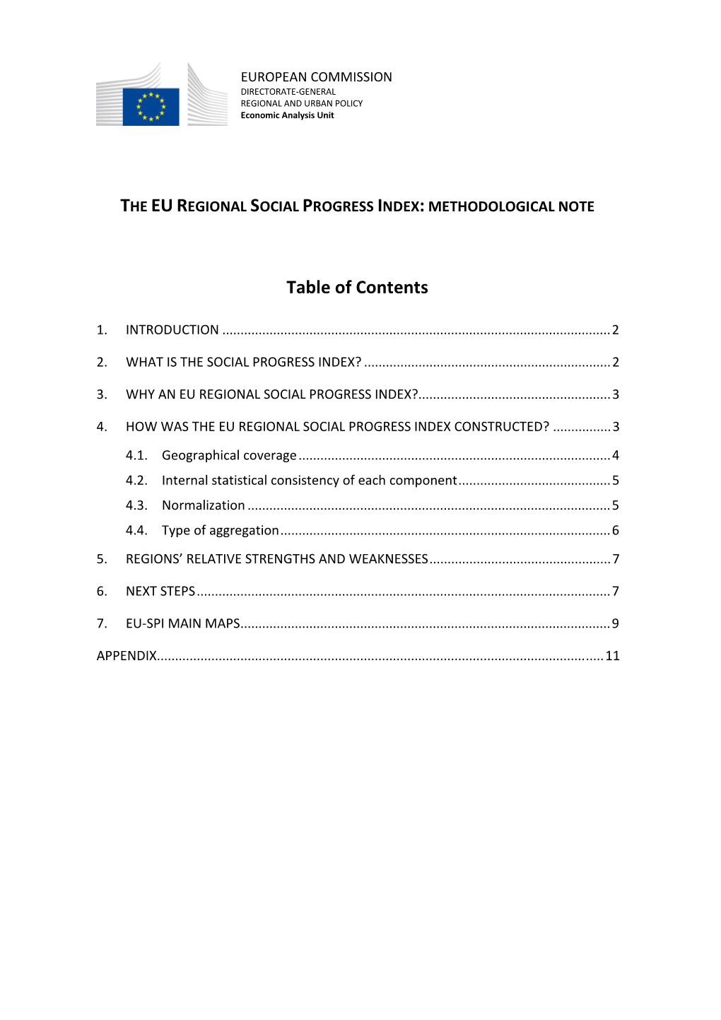 Regional Social Progress Index: Methodological Note