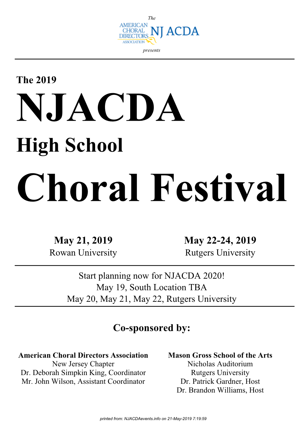 High School Choral Festival