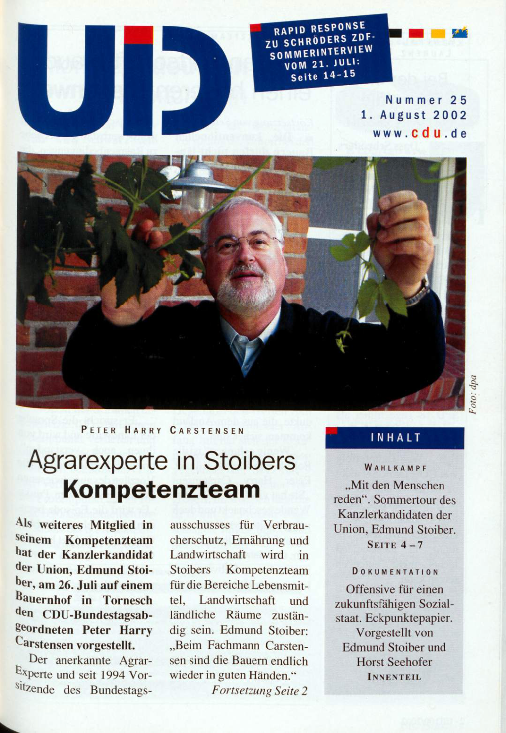 UID 2002 Nr. 25, Union in Deutschland