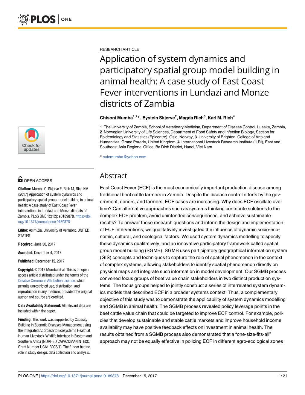 Application of System Dynamics and Participatory Spatial Group Model