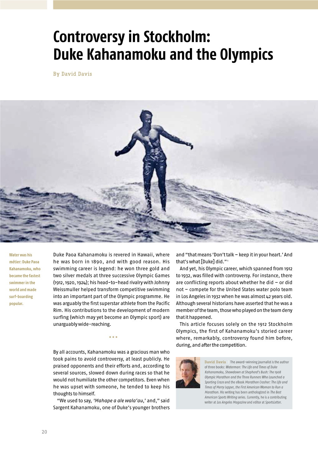 Controversy in Stockholm: Duke Kahanamoku and the Olympics