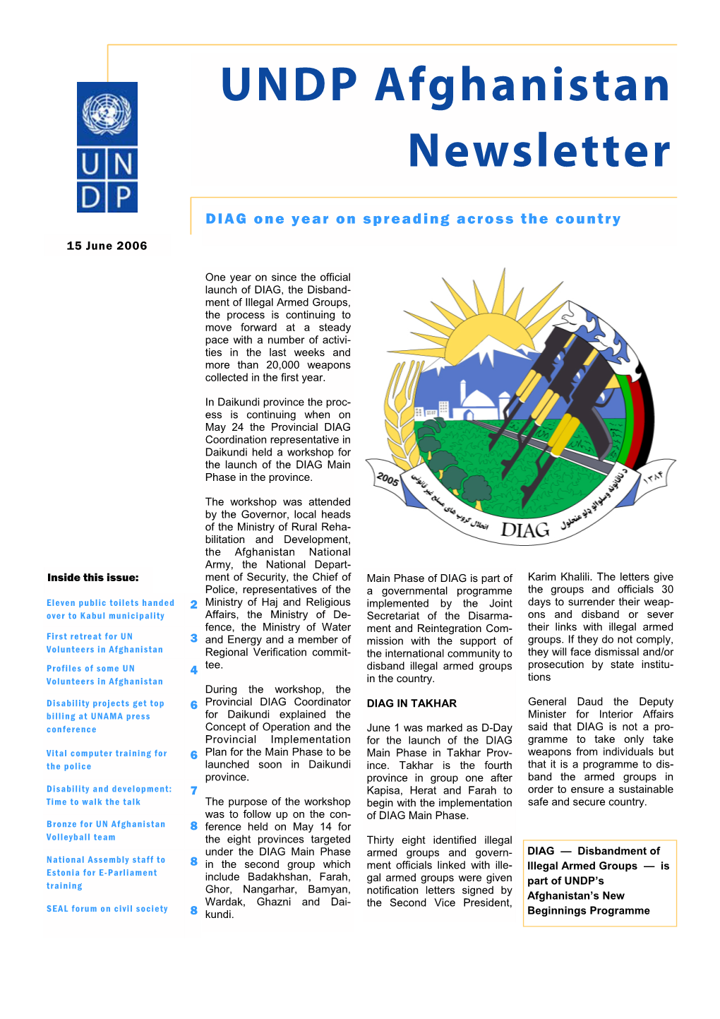 UNDP Afghanistan Newsletter