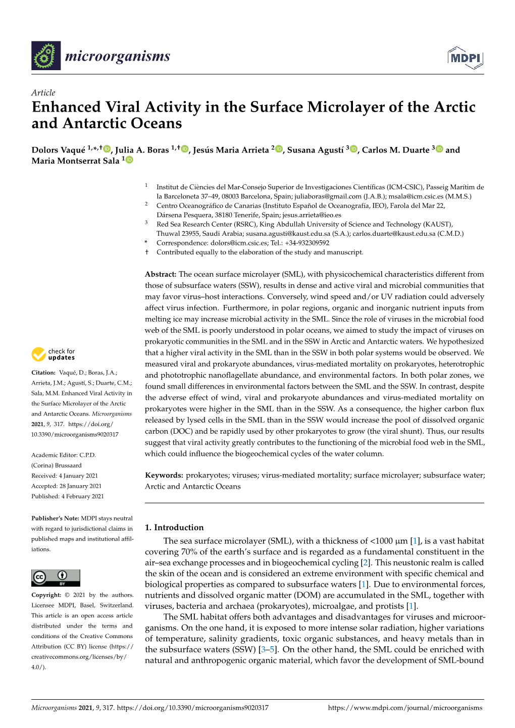 Enhanced Viral Activity in the Surface Microlayer of the Arctic and Antarctic Oceans