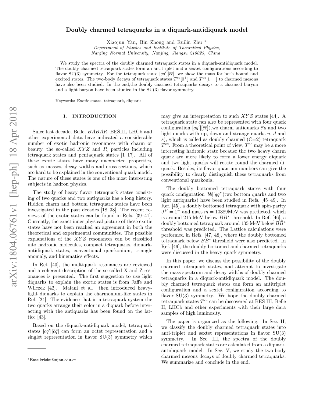 Doubly Charmed Tetraquarks in a Diquark-Antidiquark Model