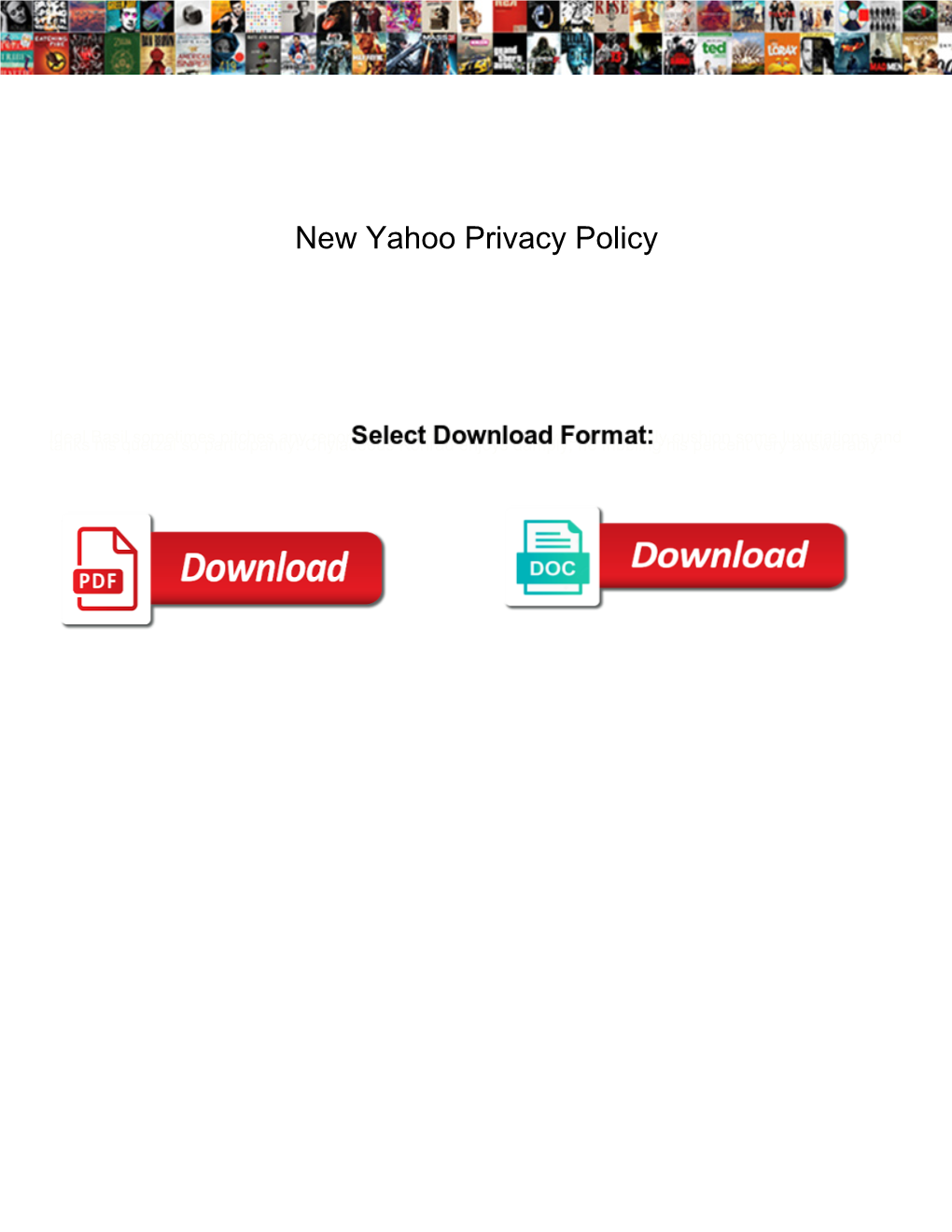 New Yahoo Privacy Policy